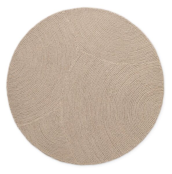 Tappeto rotondo beige in lana tessuto a mano ø 120 cm Calmio – Hanse Home