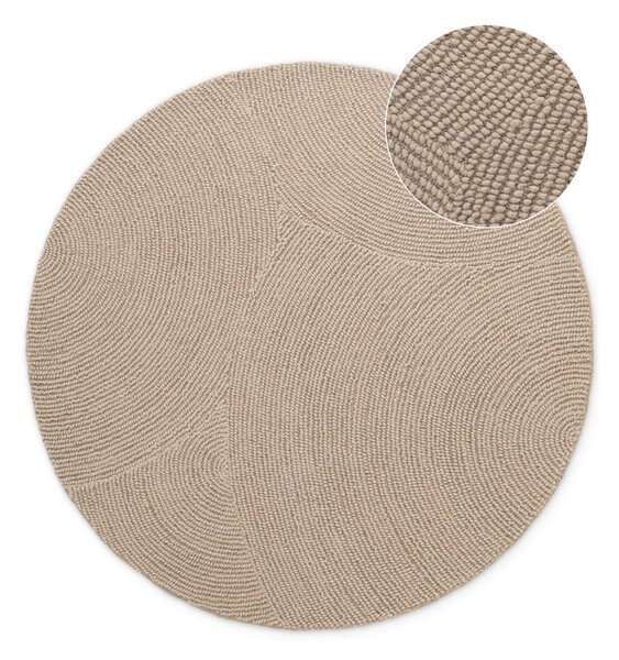 Tappeto rotondo beige in lana tessuto a mano ø 120 cm Calmio – Hanse Home