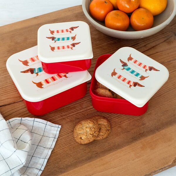 Portapranzo per bambini rossi/color crema 3 pz Sausage Dog – Rex London