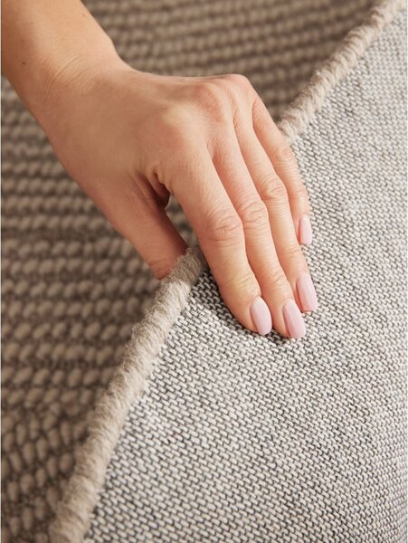 Tappeto rotondo beige in lana tessuto a mano ø 120 cm Calmio – Hanse Home