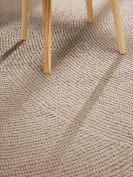 Tappeto rotondo beige in lana tessuto a mano ø 120 cm Calmio – Hanse Home