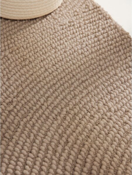 Tappeto rotondo beige in lana tessuto a mano ø 120 cm Calmio – Hanse Home