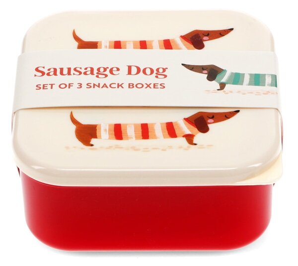 Portapranzo per bambini rossi/color crema 3 pz Sausage Dog – Rex London