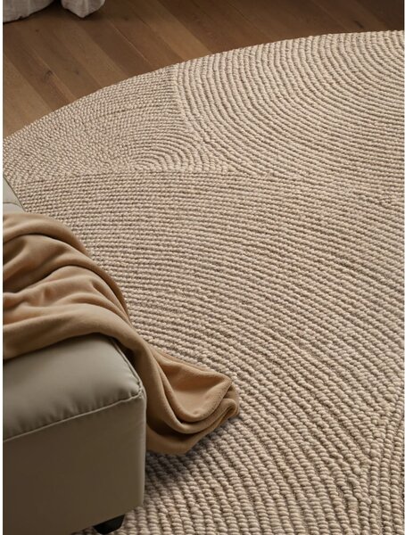 Tappeto rotondo beige in lana tessuto a mano ø 120 cm Calmio – Hanse Home