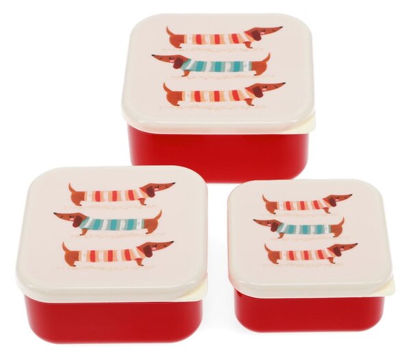 Portapranzo per bambini rossi/color crema 3 pz Sausage Dog – Rex London