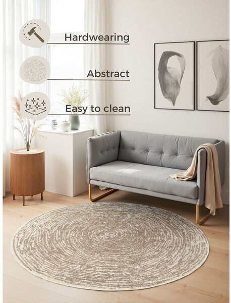 Tappeto rotondo beige/color crema ø 160 cm Gloria Cavallo – Hanse Home