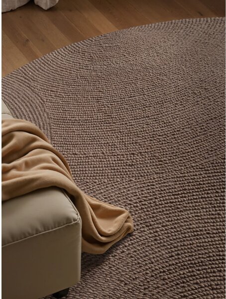 Tappeto rotondo grigio tortora in lana tessuto a mano ø 150 cm Calmio – Hanse Home