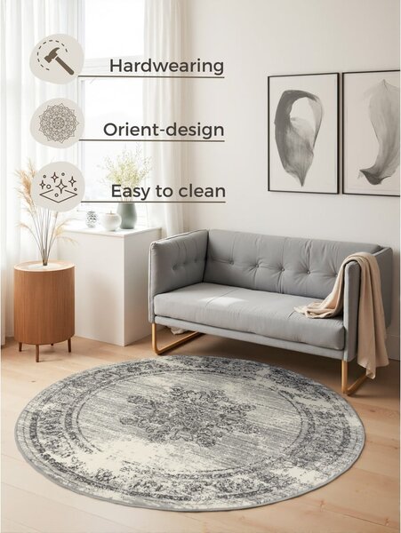 Tappeto rotondo grigio/color crema ø 120 cm Gloria Lydia – Hanse Home