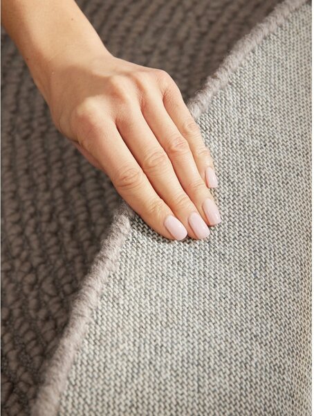 Tappeto rotondo grigio tortora in lana tessuto a mano ø 150 cm Calmio – Hanse Home