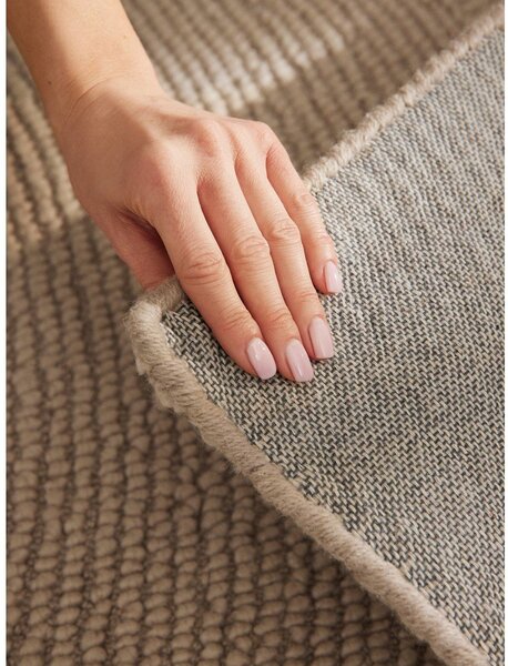 Passatoia beige in lana tessuta a mano 80x200 cm Calmio – Hanse Home