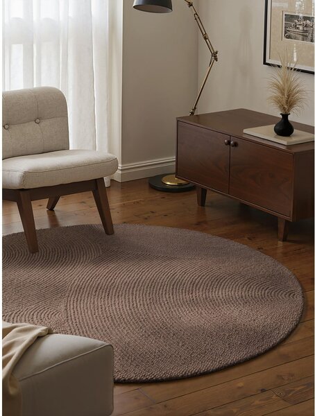 Tappeto rotondo grigio tortora in lana tessuto a mano ø 150 cm Calmio – Hanse Home