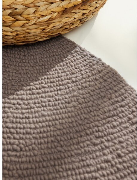Tappeto rotondo grigio tortora in lana tessuto a mano ø 150 cm Calmio – Hanse Home