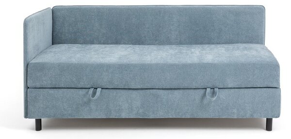 Letto singolo imbottito blu con contenitore con materasso incluso 120x200 cm Avela – Bonami Selection