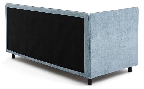 Letto singolo imbottito blu con contenitore con materasso incluso 120x200 cm Avela – Bonami Selection