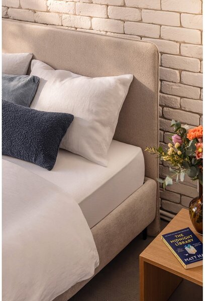 Letto matrimoniale imbottito beige con rete inclusa 160x200 cm Noira Slim – Bonami Selection