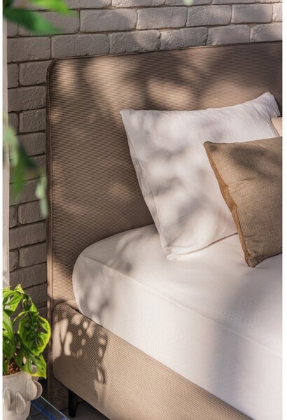 Letto matrimoniale imbottito grigio tortora con rete inclusa 160x200 cm Noira Slim – Bonami Selection