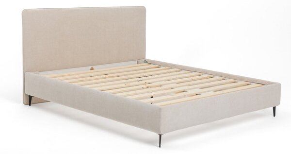 Letto matrimoniale imbottito beige con rete inclusa 160x200 cm Noira Slim – Bonami Selection