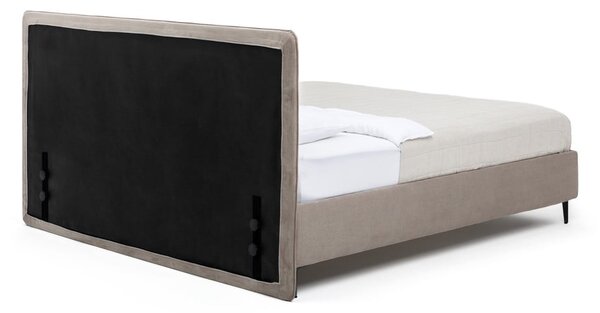 Letto matrimoniale imbottito grigio tortora con rete inclusa 160x200 cm Noira Slim – Bonami Selection