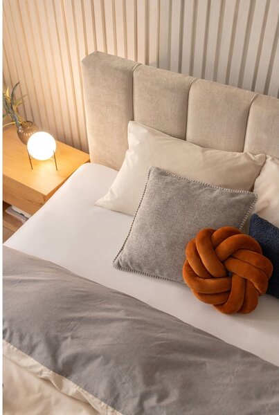 Letto matrimoniale imbottito beige con contenitore con rete inclusa 160x200 cm Thessa Bold Line – Bonami Selection