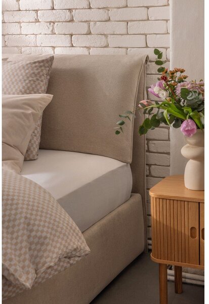 Letto matrimoniale imbottito beige con contenitore con rete inclusa 160x200 cm Myra Pillow – Bonami Selection