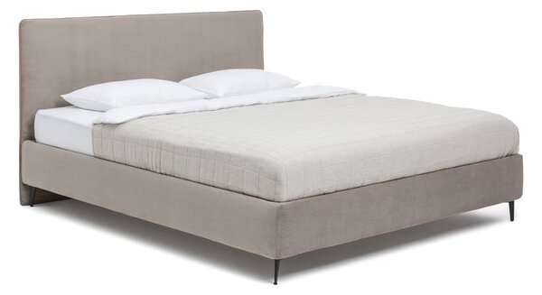 Letto matrimoniale imbottito grigio tortora con rete inclusa 160x200 cm Noira Slim – Bonami Selection