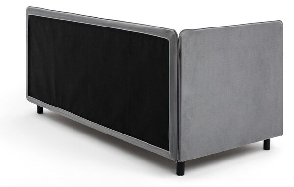 Letto singolo imbottito grigio con contenitore con materasso incluso 90x200 cm Avela – Bonami Selection