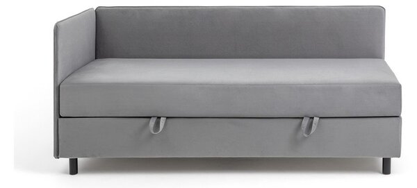 Letto singolo imbottito grigio con contenitore con materasso incluso 90x200 cm Avela – Bonami Selection