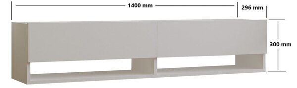 Mobile TV bianco 141x31x30 cm Arges - Kalune Design