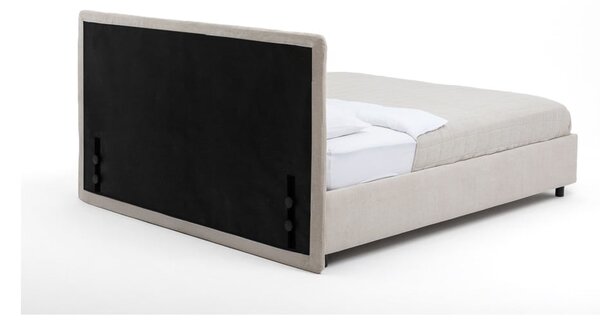 Letto matrimoniale imbottito beige con contenitore con materasso incluso/con rete inclusa 160x200 cm Myra Slim Line – Bonami Selection
