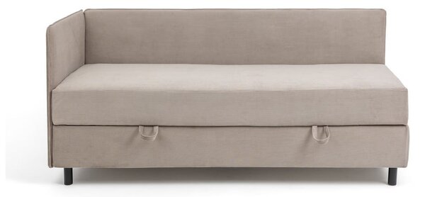 Letto singolo imbottito grigio tortora con contenitore con materasso incluso 90x200 cm Avela – Bonami Selection