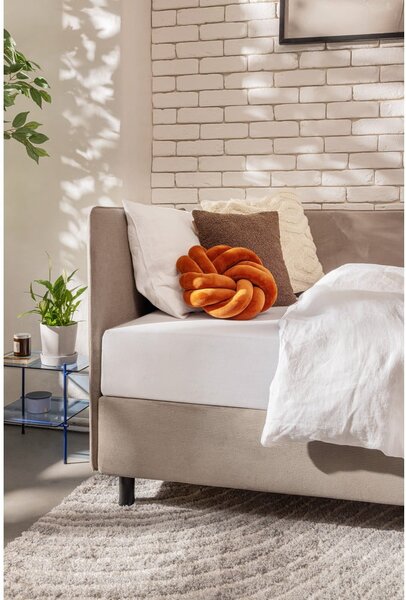 Letto singolo imbottito grigio tortora con contenitore con materasso incluso 90x200 cm Avela – Bonami Selection