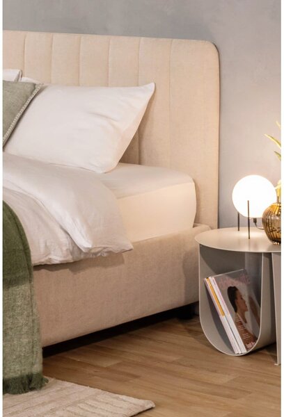 Letto matrimoniale imbottito beige con contenitore con rete inclusa 160x200 cm Myra Slim Line – Bonami Selection