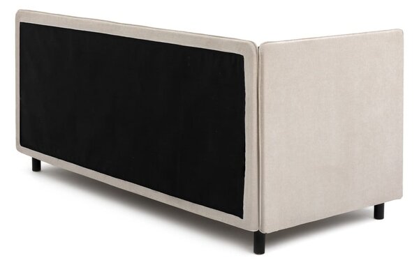 Letto singolo imbottito beige con contenitore con materasso incluso 90x200 cm Avela – Bonami Selection