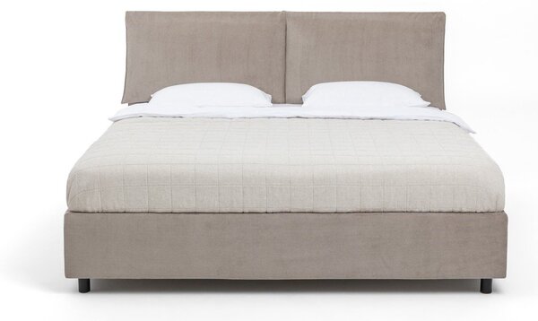 Letto matrimoniale imbottito grigio tortora con contenitore con rete inclusa 180x200 cm Myra Pillow – Bonami Selection