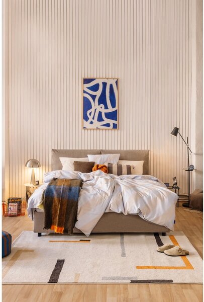 Letto matrimoniale imbottito grigio tortora con contenitore con rete inclusa 180x200 cm Myra Pillow – Bonami Selection