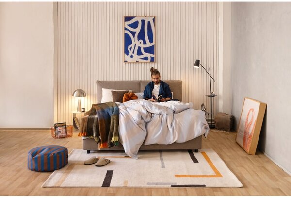 Letto matrimoniale imbottito grigio tortora con contenitore con rete inclusa 180x200 cm Myra Pillow – Bonami Selection