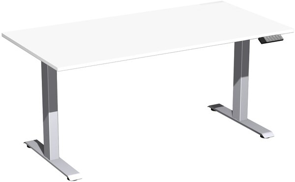 Tavolo elevatore elettrico regolabile in altezza, 1600x800x730-1230, bianco/argento