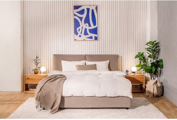 Letto matrimoniale imbottito grigio tortora con contenitore con rete inclusa 180x200 cm Myra Pillow – Bonami Selection