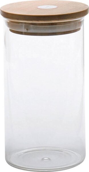 Zeller Present Barattolo in bambù con coperchio in bambù, 1000 ml, Ø 10,5 x 17,5 cm, trasparente/naturale