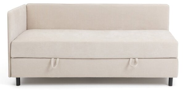 Letto singolo imbottito beige con contenitore con materasso incluso 90x200 cm Avela – Bonami Selection