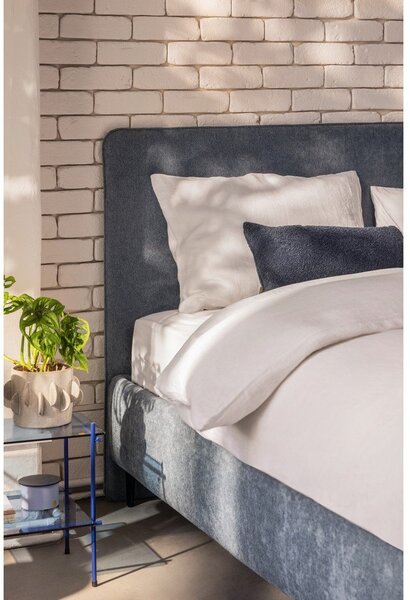 Letto matrimoniale imbottito blu con rete inclusa 160x200 cm Noira Slim – Bonami Selection