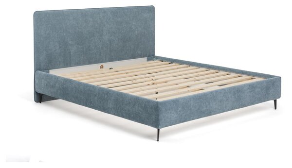 Letto matrimoniale imbottito blu con rete inclusa 160x200 cm Noira Slim – Bonami Selection