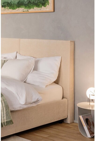 Letto matrimoniale imbottito beige con contenitore con rete inclusa 180x200 cm Myra Bold – Bonami Selection