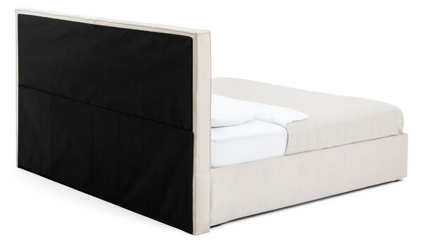 Letto matrimoniale imbottito beige con contenitore con rete inclusa 160x200 cm Thessa Bold – Bonami Selection