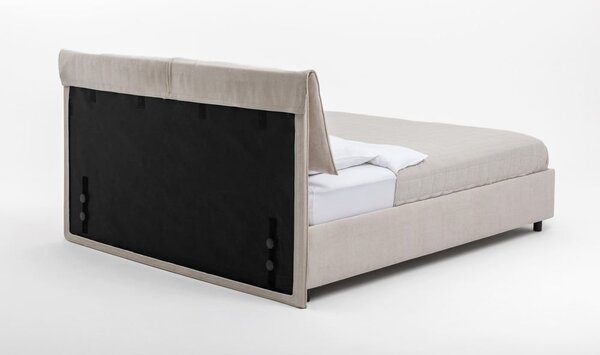 Letto matrimoniale imbottito beige con contenitore con rete inclusa 160x200 cm Myra Pillow – Bonami Selection