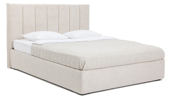 Letto matrimoniale imbottito beige con contenitore con rete inclusa 160x200 cm Thessa Bold Line – Bonami Selection