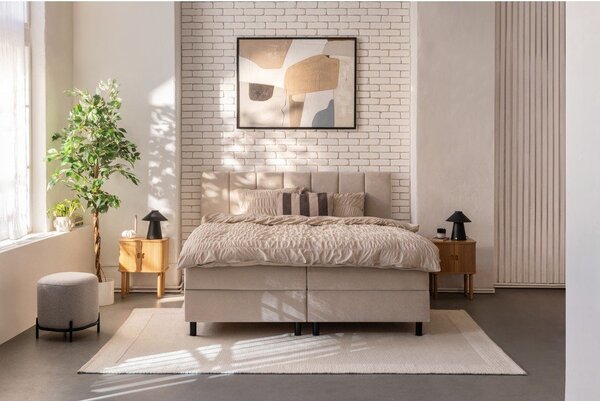 Letto boxspring beige con contenitore 180x200 cm Elva Bold Line – Bonami Selection