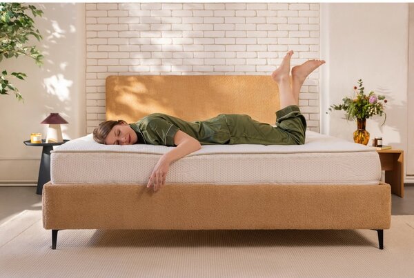 Letto matrimoniale imbottito color senape con rete inclusa 160x200 cm Noira Slim – Bonami Selection