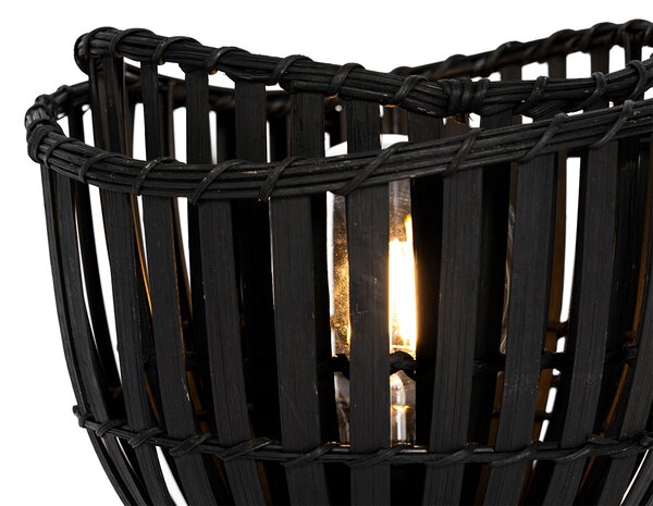Lampada da tavolo orientale in bambù nero - Pua