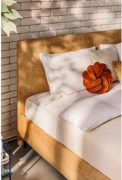 Letto matrimoniale imbottito color senape con rete inclusa 160x200 cm Noira Slim – Bonami Selection